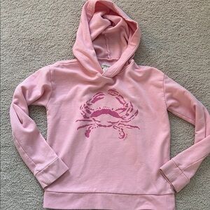 Crewcuts Pink Hooded Sweater with Crab Design